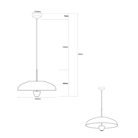 LAMPA WISZĄCA ALUMINIOWA VESPERA BRĄZOWA