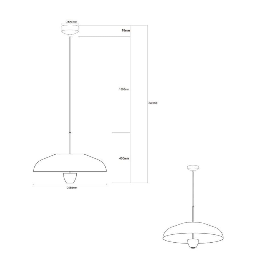 LAMPA WISZĄCA ALUMINIOWA VESPERA BRĄZOWA
