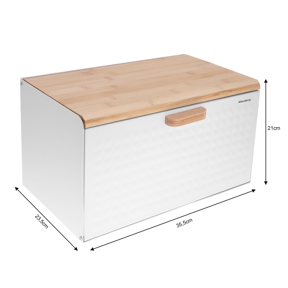 Chlebak stalowo-drewniany dwustronny biały KLAUSBERG