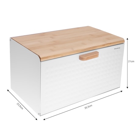 Chlebak stalowo-drewniany dwustronny biały KLAUSBERG