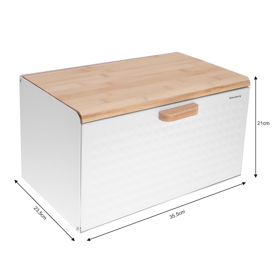 Chlebak stalowo-drewniany dwustronny biały KLAUSBERG