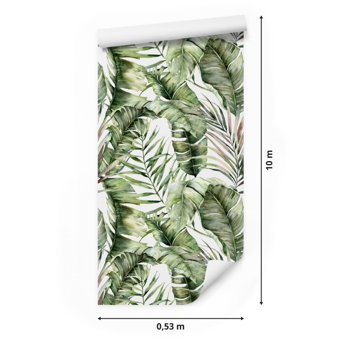 Tapeta LIŚCIE Bananowca Palmy Akwarela