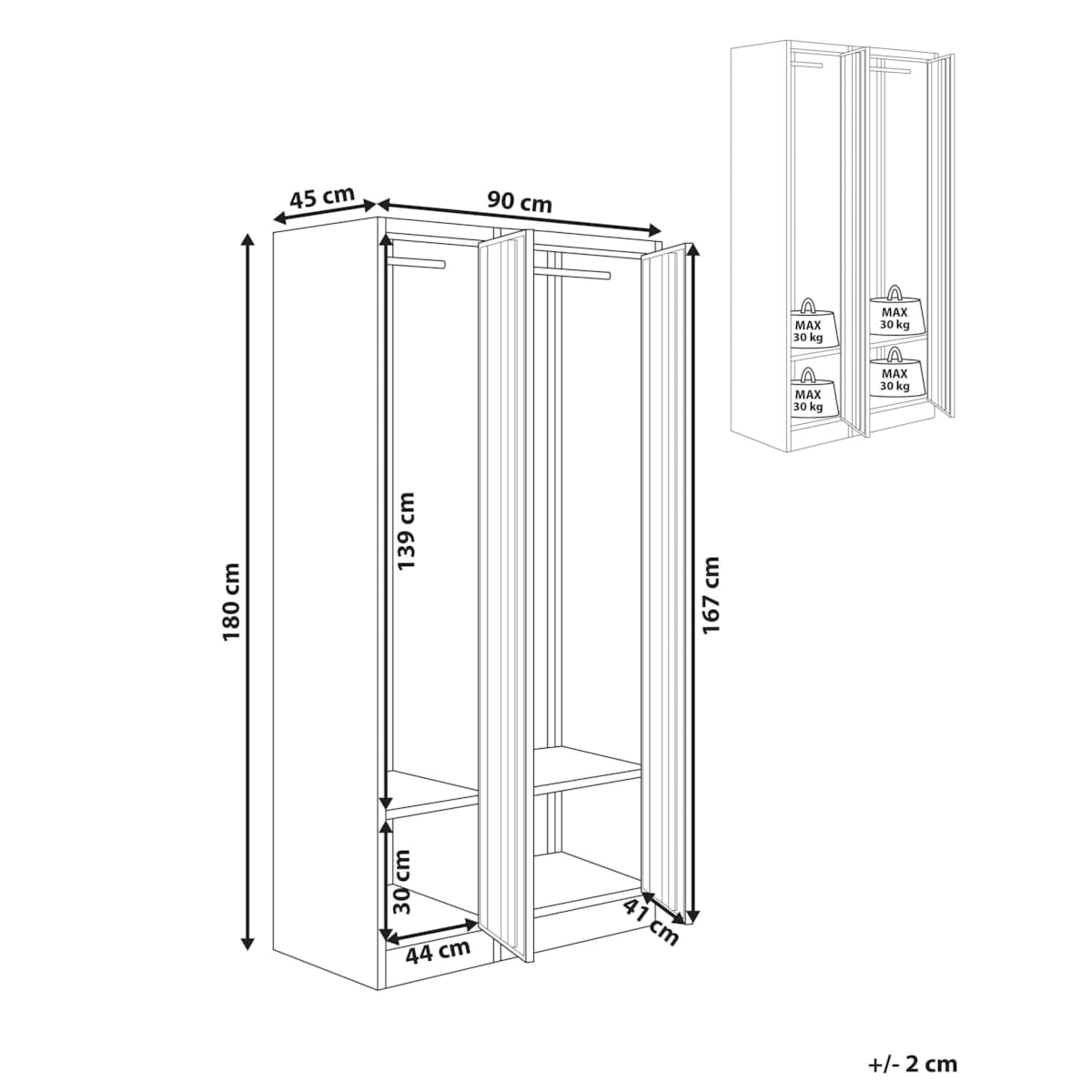 Szafa socjalna ubraniowa dwudrzwiowa ATHLETE Metal Biały/ niebieski