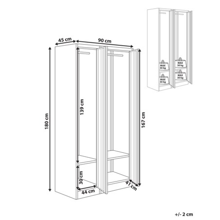 Szafa socjalna ubraniowa dwudrzwiowa ATHLETE Metal Biały/ niebieski
