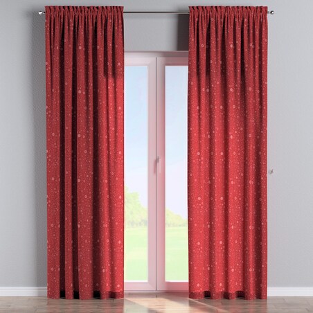 Zasłona na kanale z grzywką 1 szt. 130x245 czerwony