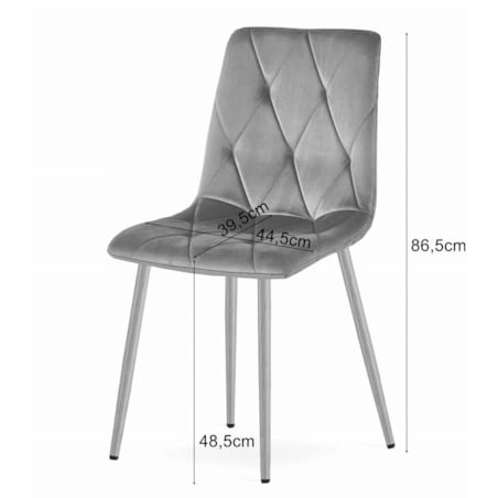 Krzesło Do Jadalni Kuchni Salonu Libra - Granat Aksamit / Nogi Kolor Drewna X 4