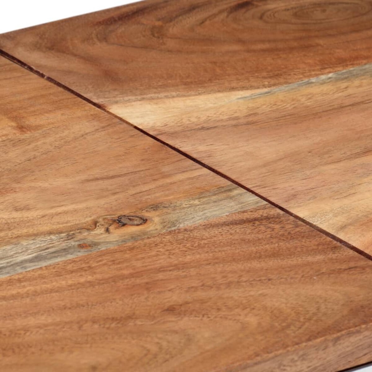 vidaXL Stolik konsolowy, srebrny, stal nierdzewna i drewno akacjowe