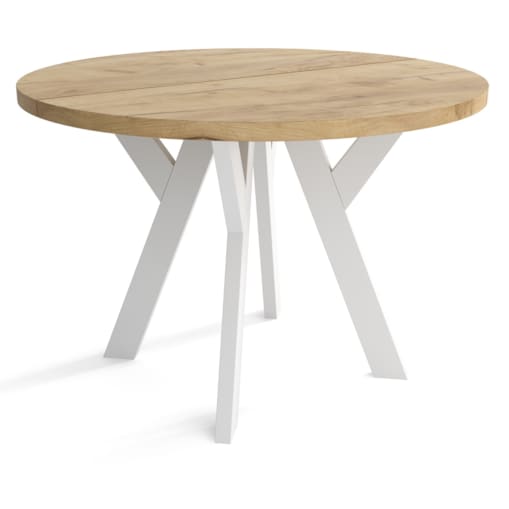 Stół okrągły nierozkładany 90 - Craft złoty + n. białe