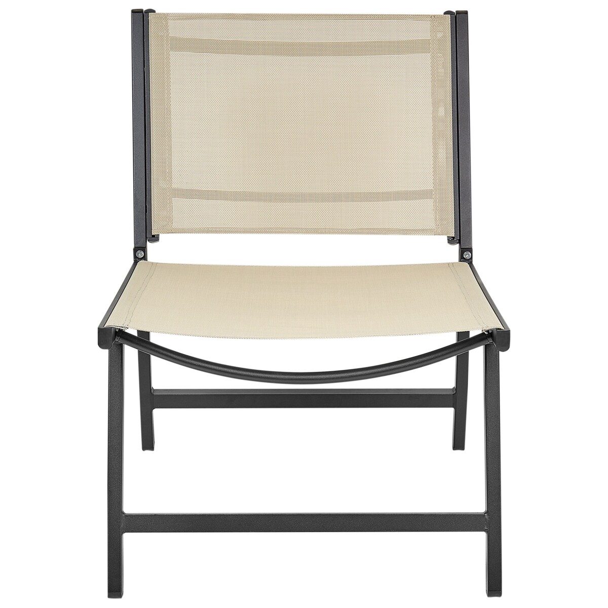 Krzesło z podnóżkiem Beżowo-czarny MARCEDDI