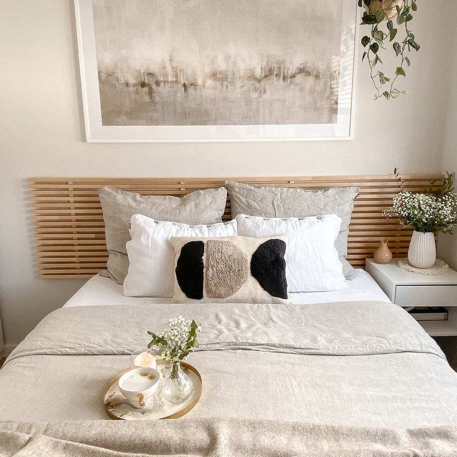 Komplet pościeli lnianej Linen 220x200cm natural, 220 x 200 cm / 2 x 70 x 80 cm