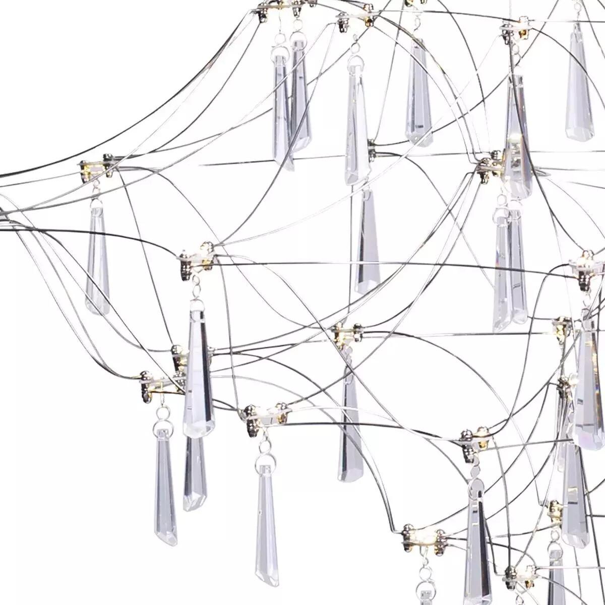 Żyrandol z kryształkami Crystal net 7783-54P Step glamour ażurowy chrom