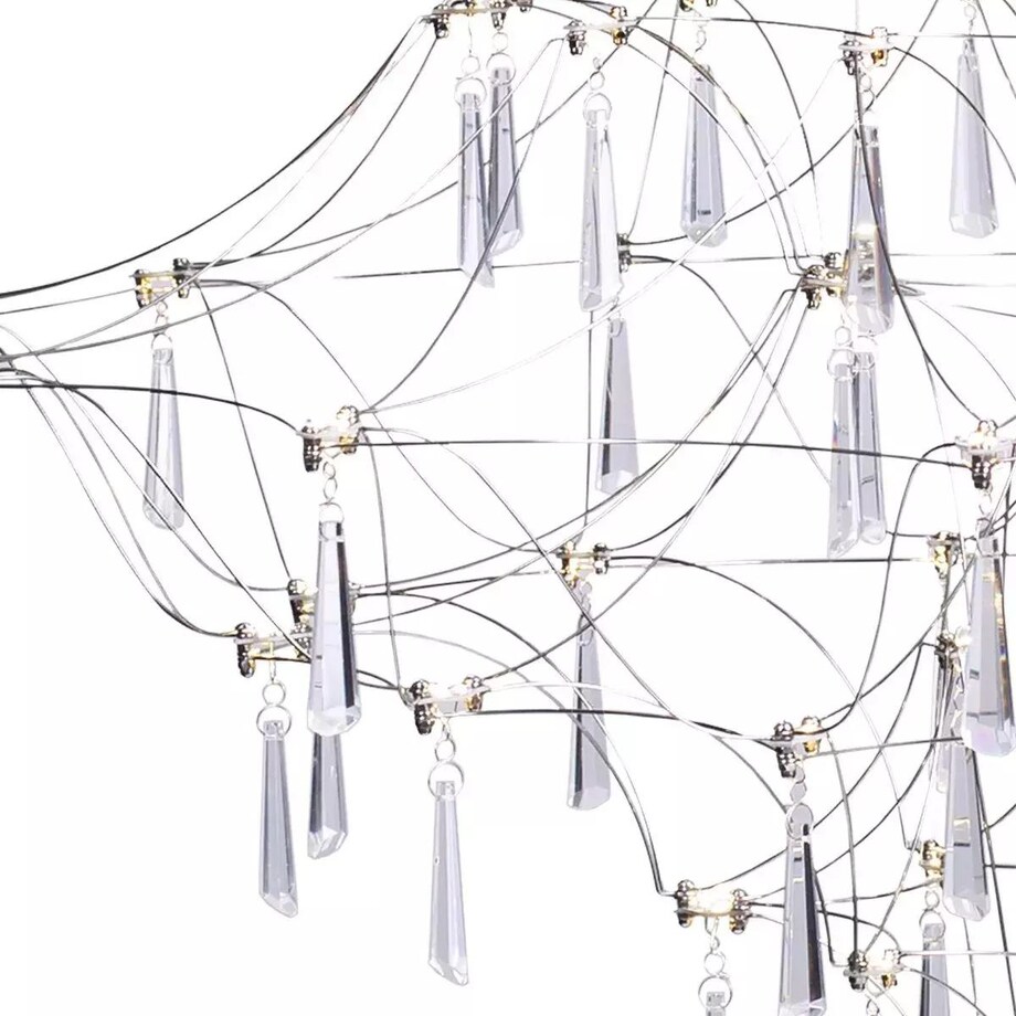 Żyrandol z kryształkami Crystal net 7783-54P Step glamour ażurowy chrom