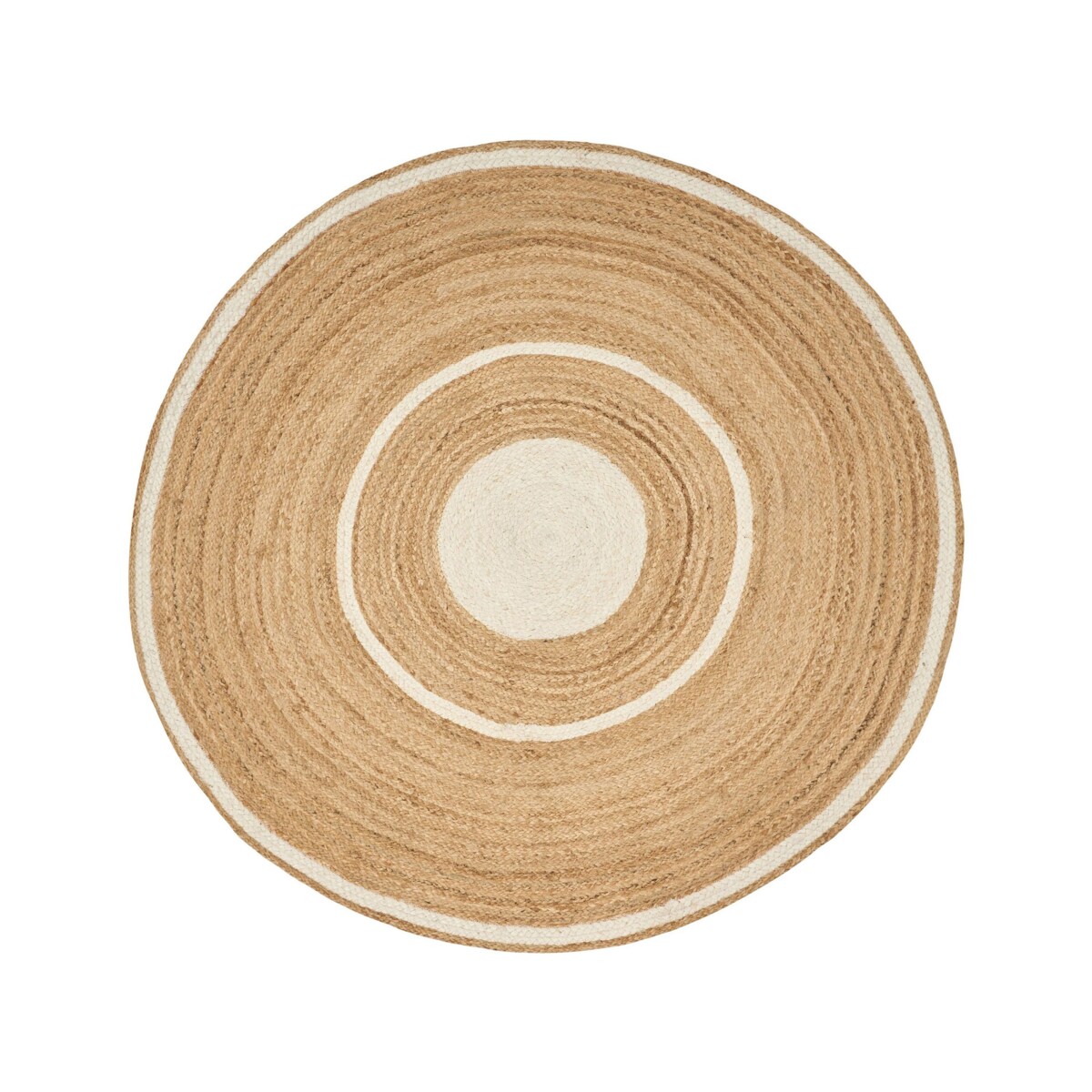Dywan okrągły z juty 140 cm beżowo-biały HALFELI