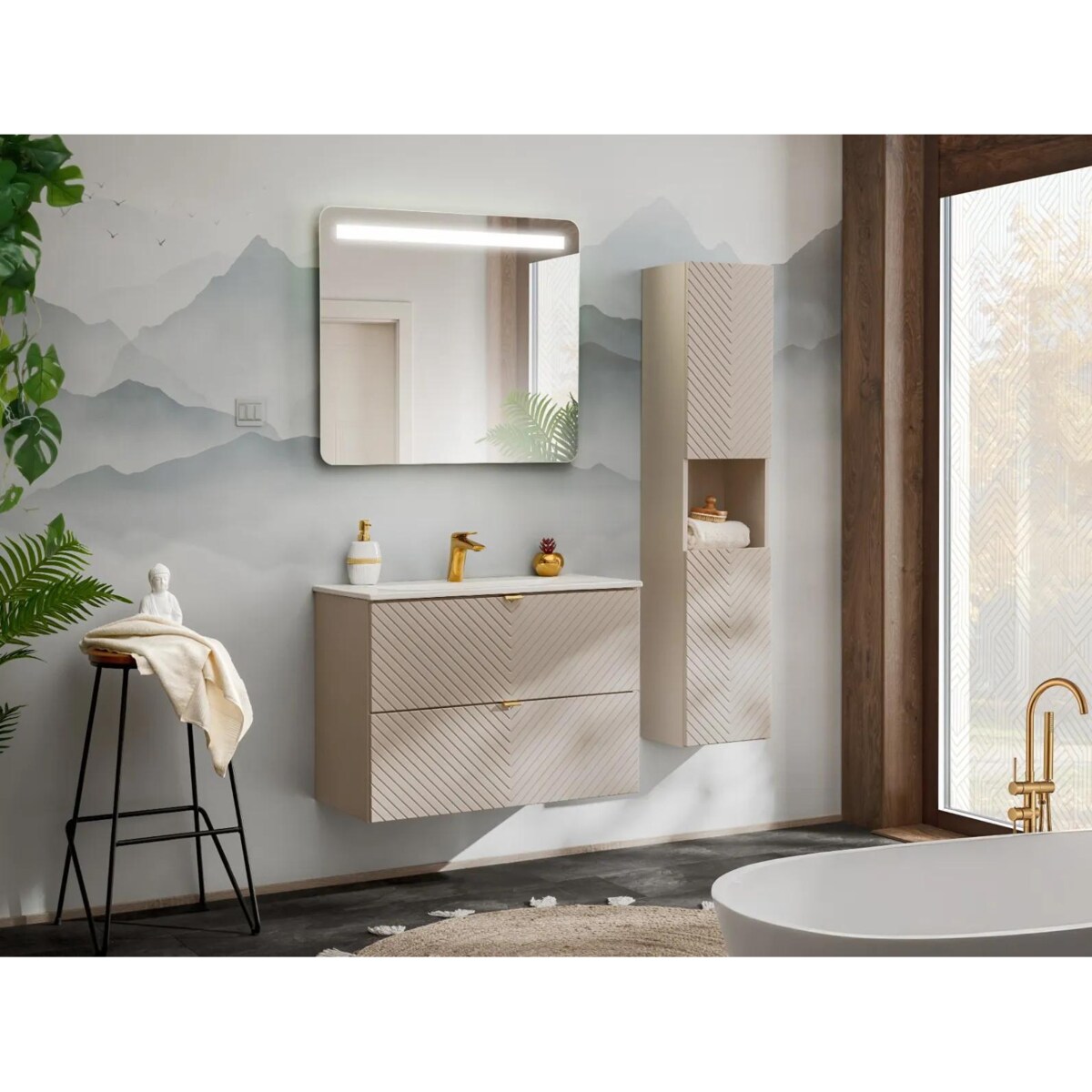 Szafka pod umywalkę VIVA CASHMERE 2S 80cm kaszmirowy mat