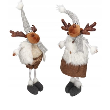 Renifer Świąteczny Łoś Stojący Dekoracja 49 Cm