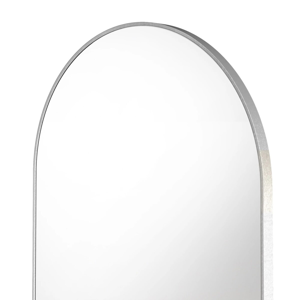 Lustro srebrne w metalowej ramie półowalne 170x70 cm