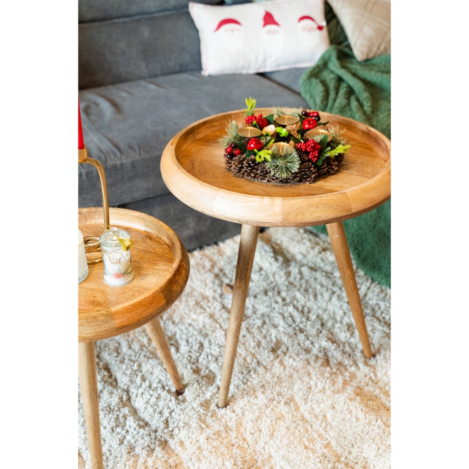 Stolik kawowy Herve, 2 sztuki, drewno mango