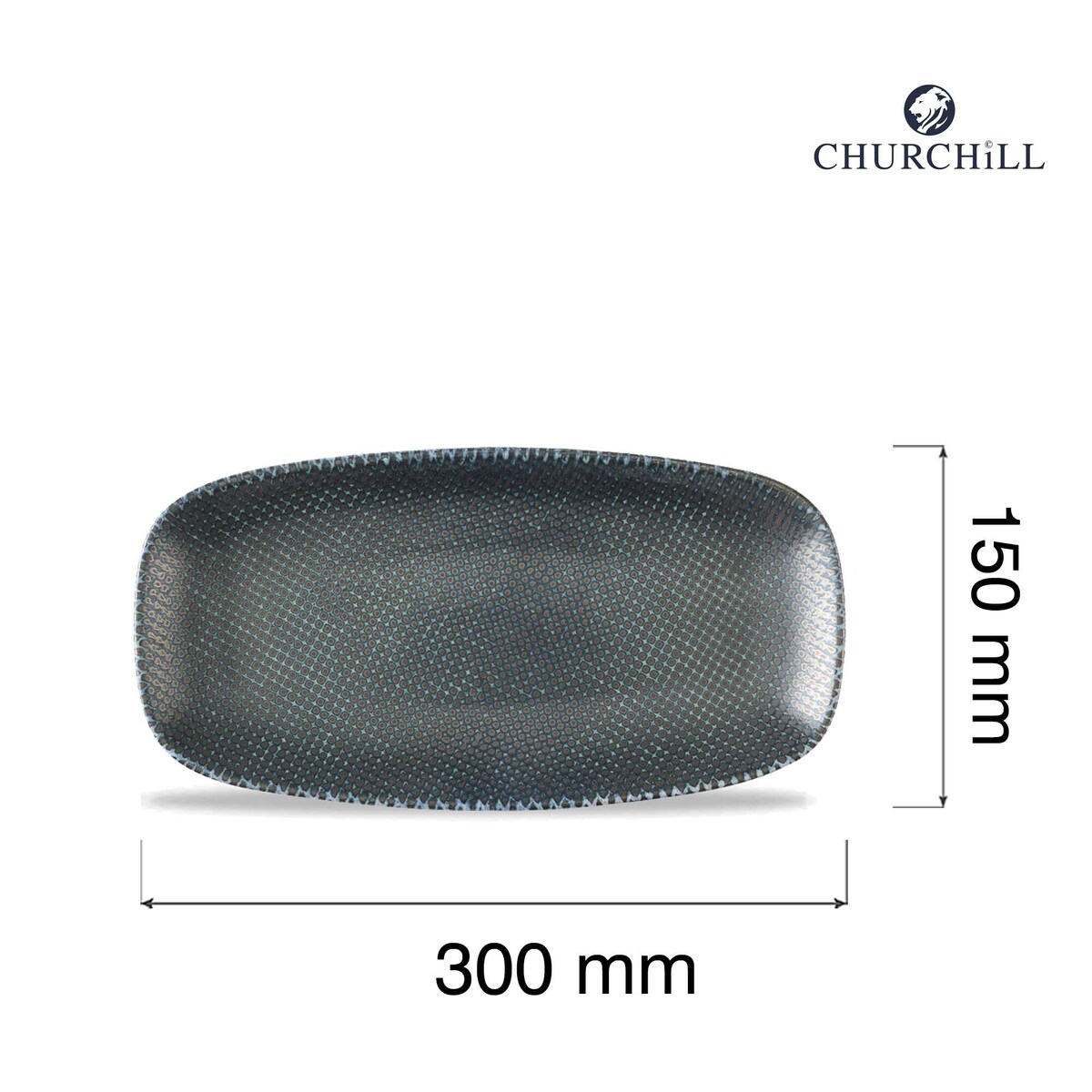 Talerz prostokątny Astro Metallic Blue, 300x150mm