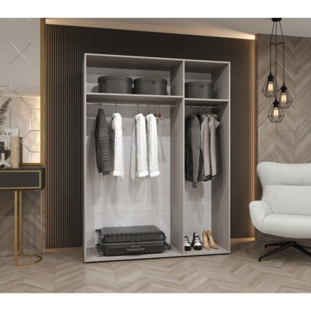 Szafa uchylna z lustrem Sandi 3 150 wys 202 cm Kaszmir + u Czarny