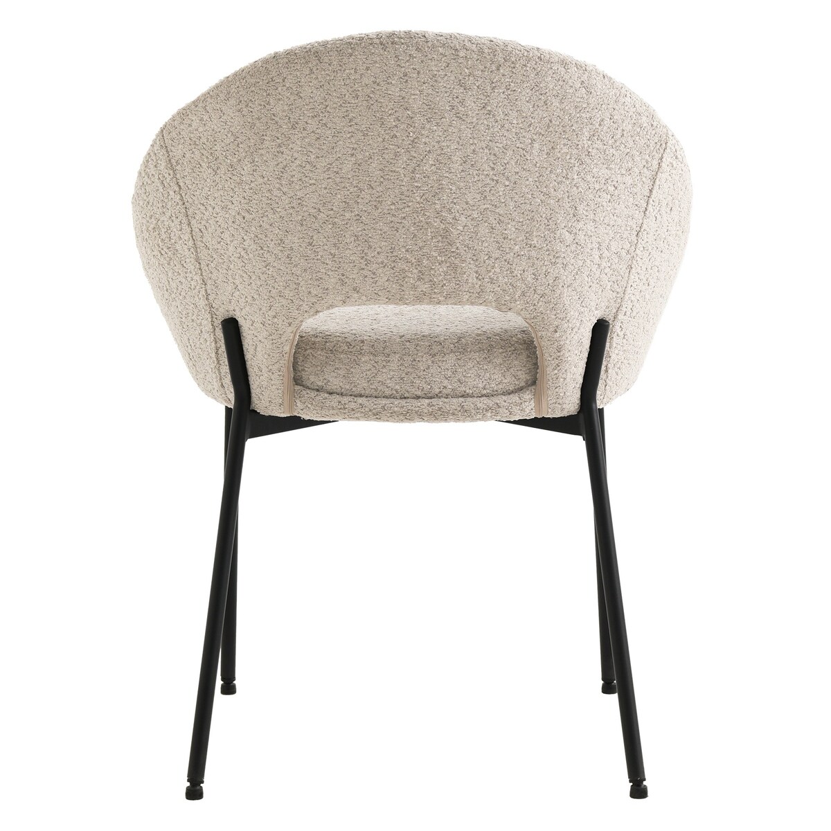 Krzesło beżowe, metalowe czarne nogi Losna, 2 szt.