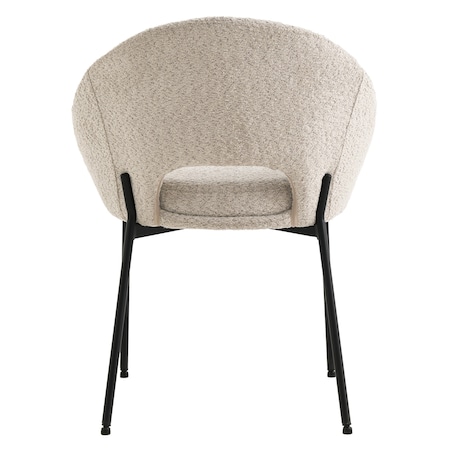 Krzesło beżowe, metalowe czarne nogi Losna, 2 szt.