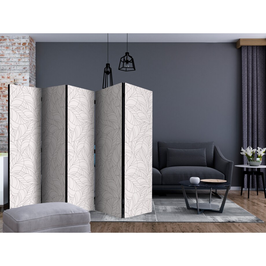 Parawan Dwustronny Bezbarwne Liście 225x172cm