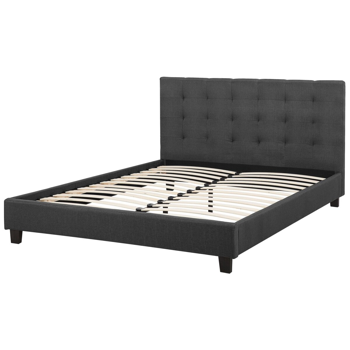 Łóżko wodne tapicerowane 180 x 200 cm ciemnoszare LA ROCHELLE