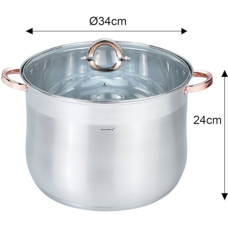 Garnek stalowy gastronomiczny duży 22.4L 34cm Rose Gold KLAUSBERG
