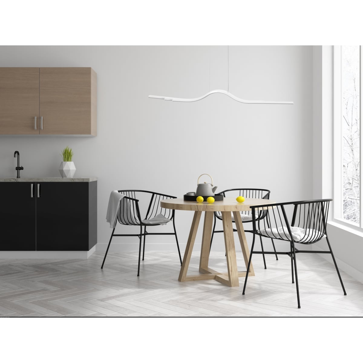 Lampa Sutitowa Wisząca Led Biała Nowoczesna +Pilot