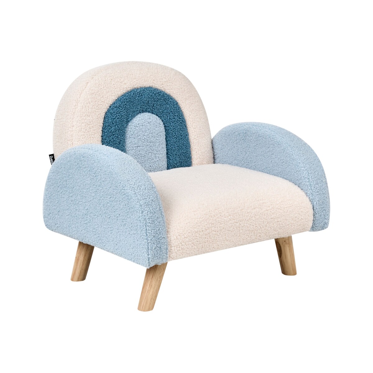 Fotel dziecięcy boucle niebieski OMBO