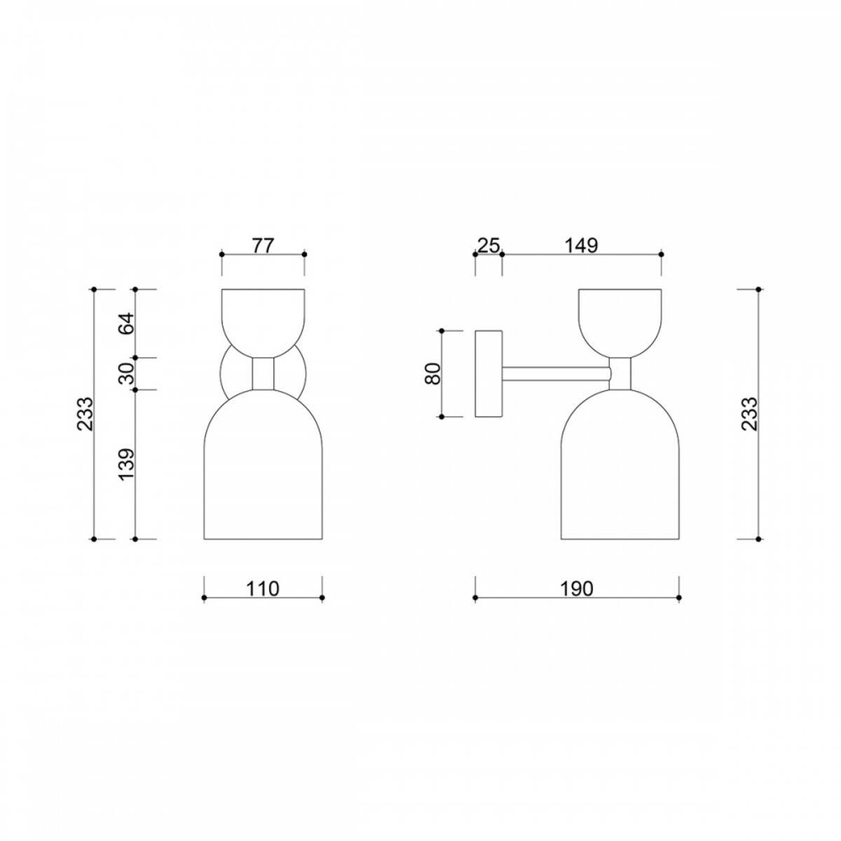 SUPURU biała lampa ścienna / kinkiet z mosiężną rurką