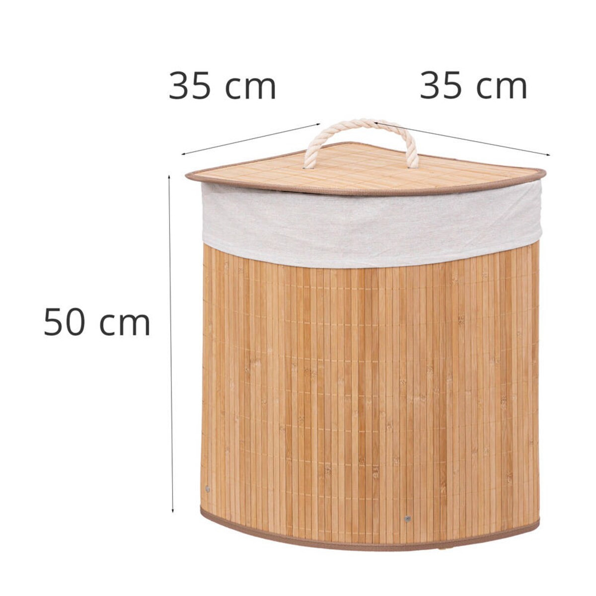 Kosz na pranie BAMBOO narożny, 48 l