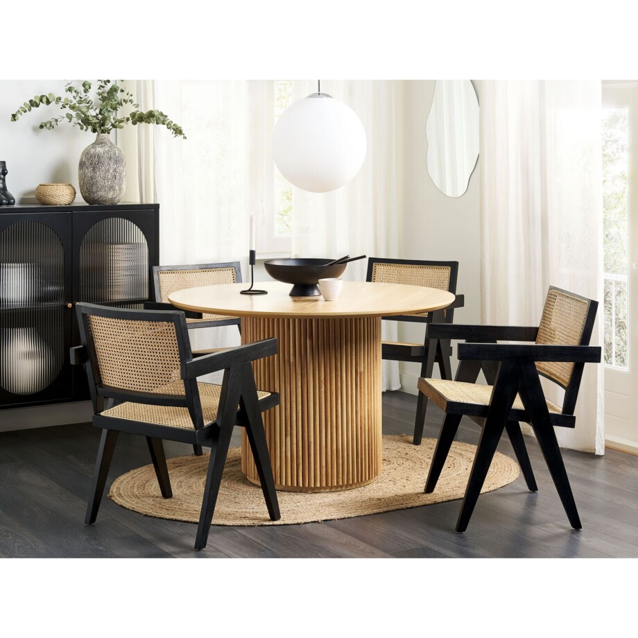 Stół do jadalni okrągły ⌀ 120 cm jasne drewno VISTALLA