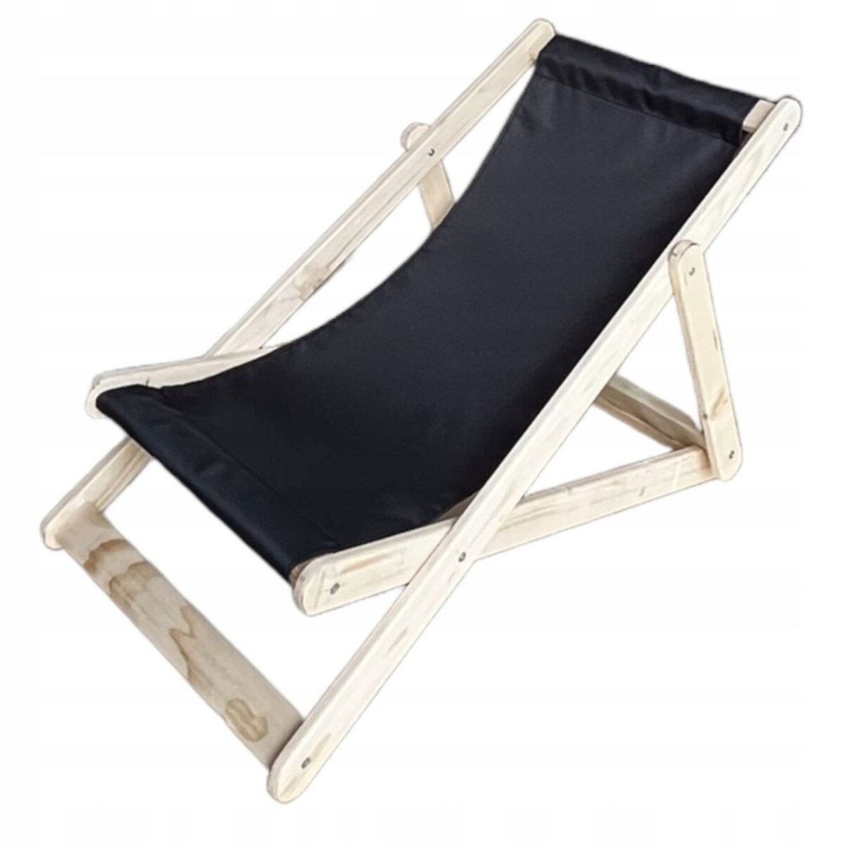 Leżak Dziecięcy Drewniany dla dzieci CERTYFIKOWANY Ogrodowy Plażowy Czarny