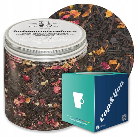 Herbata czarna sypana BOŻONARODZENIOWA o smaku typowo świątecznej mieszanki - herbata liściasta sypana mieszanka napar susz - gotowa na prezent upominek