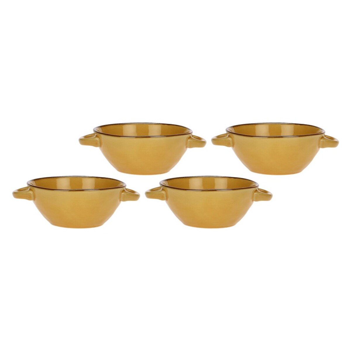 Zestaw 4 misek do zupy Concerto Ocra - Żółty, 600 ml
