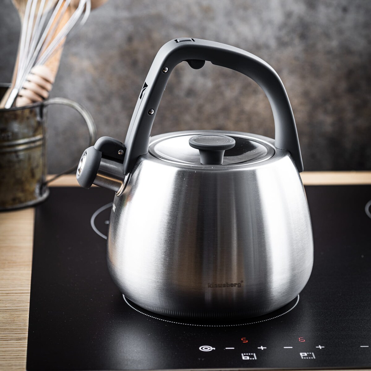 Czajnik stalowy na gaz 2.5L indukcja srebrny satynowy KLAUSBERG