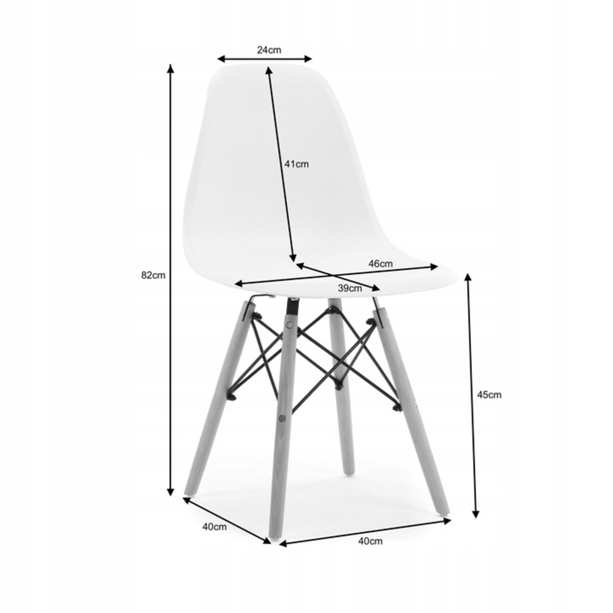 Krzesło skandynawskie do jadalni nowoczesne ENZO białe