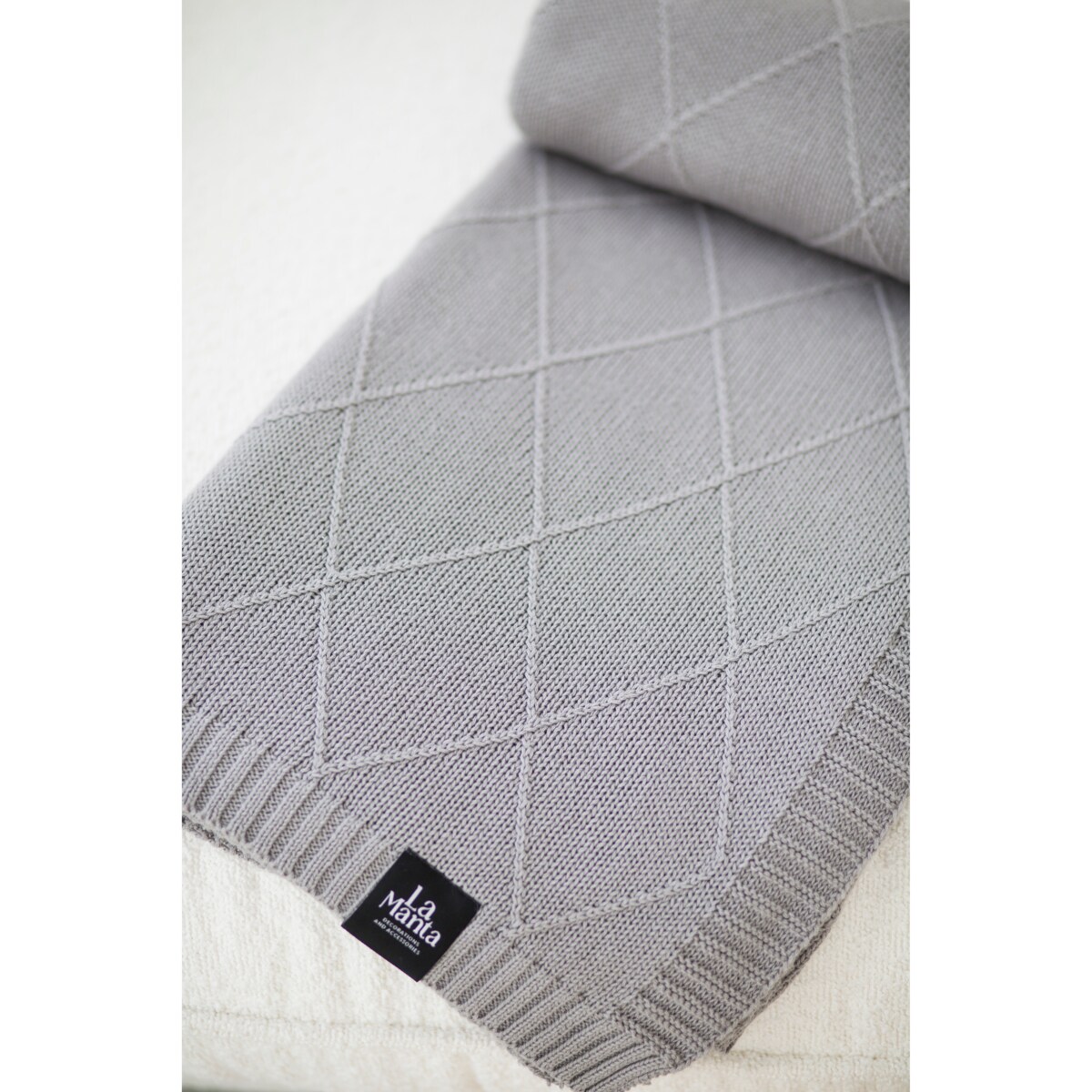 Pled romby szary, 130 x 160 cm, La Manta