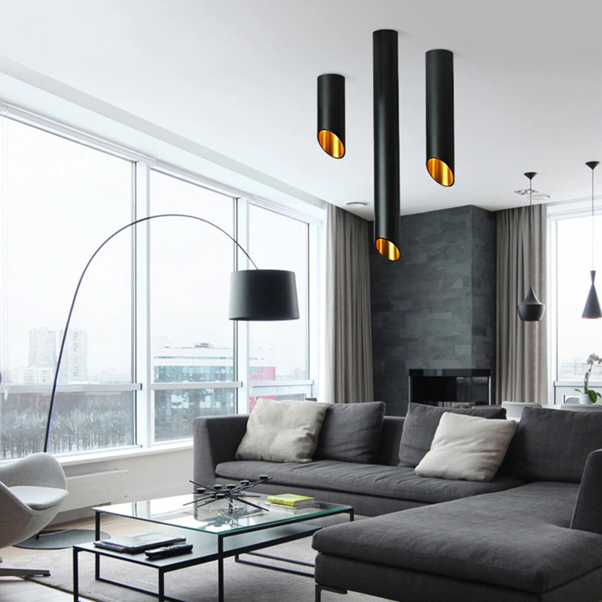 Lampa Sufitowa Black Gold 20 Cm Nowoczesna
