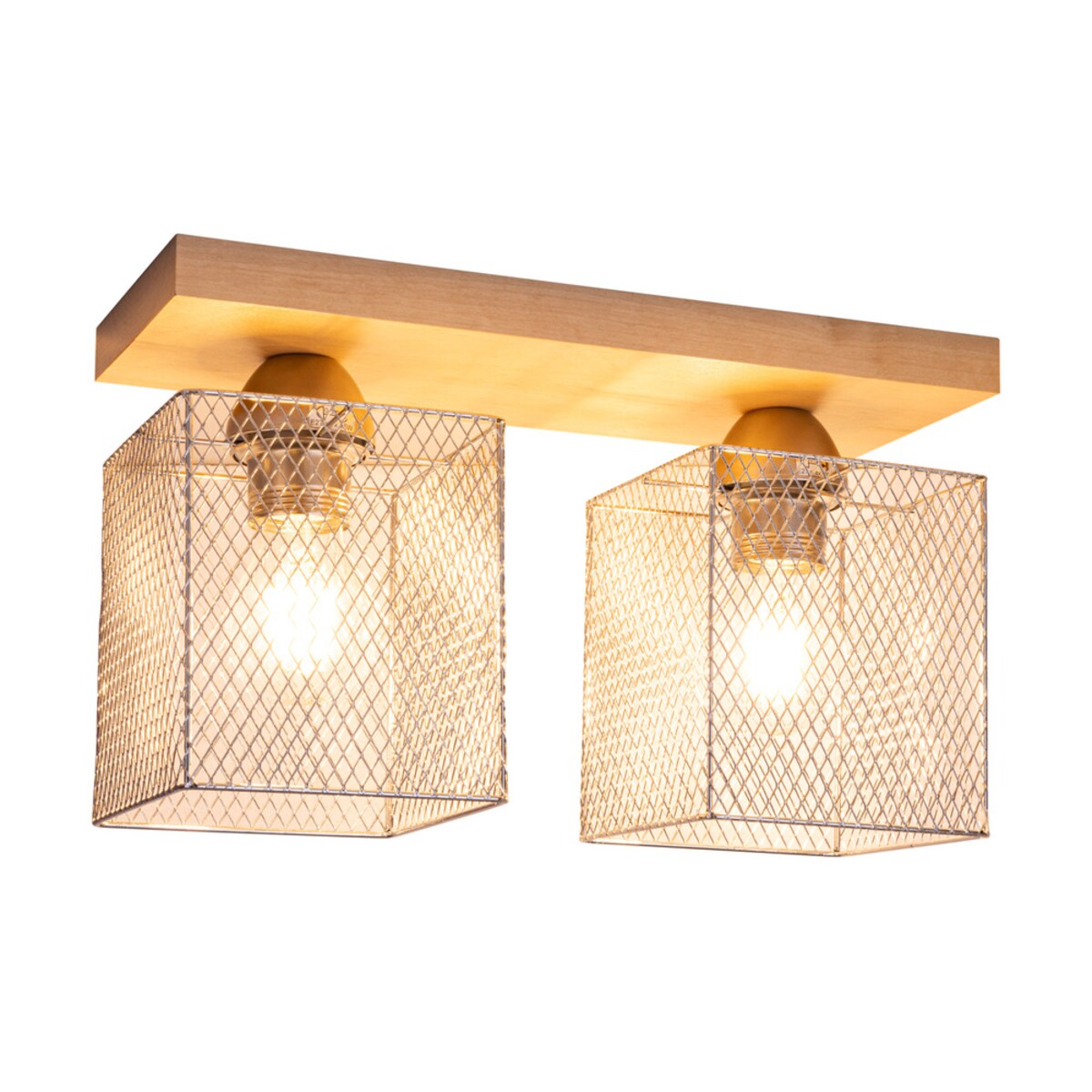 Drewniana Lampa Sufitowa BRITOP Lighting Norman 2xE27 Max.25W Naturalna Brzoza FSC z Akcentem Chromu, Polski Producent 1 szt.