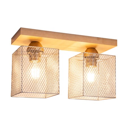 Drewniana Lampa Sufitowa BRITOP Lighting Norman 2xE27 Max.25W Naturalna Brzoza FSC z Akcentem Chromu, Polski Producent 1 szt.