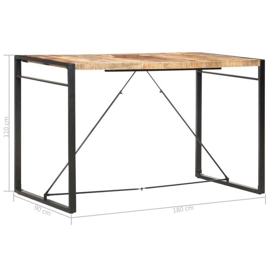 vidaXL Stolik barowy, 180x90x110 cm, lite drewno mango