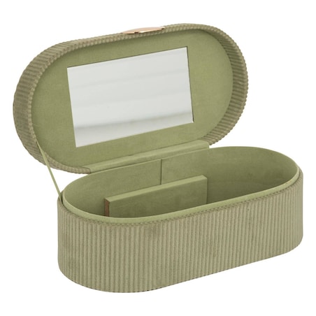 Szkatułka na biżuterię Enya, sztruksowa, 13 x 10 x 25,5 cm