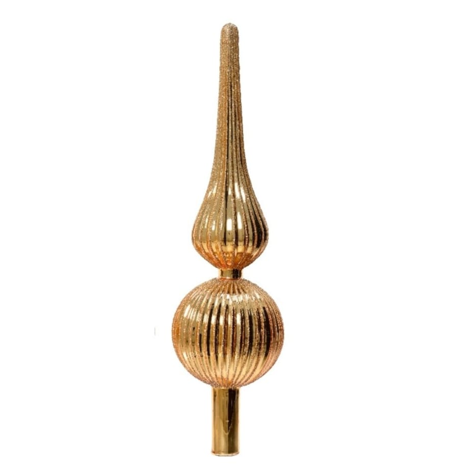 Szpic na choinkę TOPPER złoty błysk karbowany
