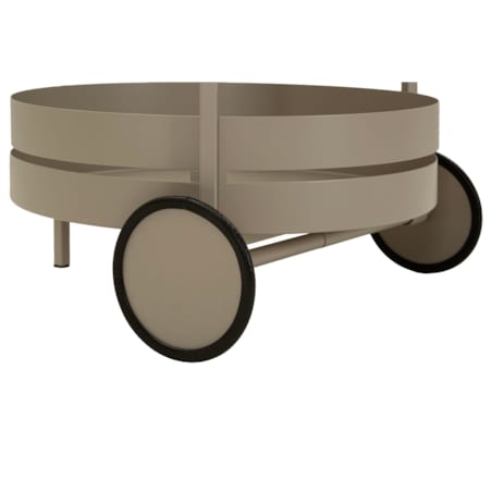 Wózek barowy Saturn Bar, 40 x 49,5 x 61 cm, barek na kółkach, szarobeżowy, metal, styl nowoczesny, Mauro Ferretti