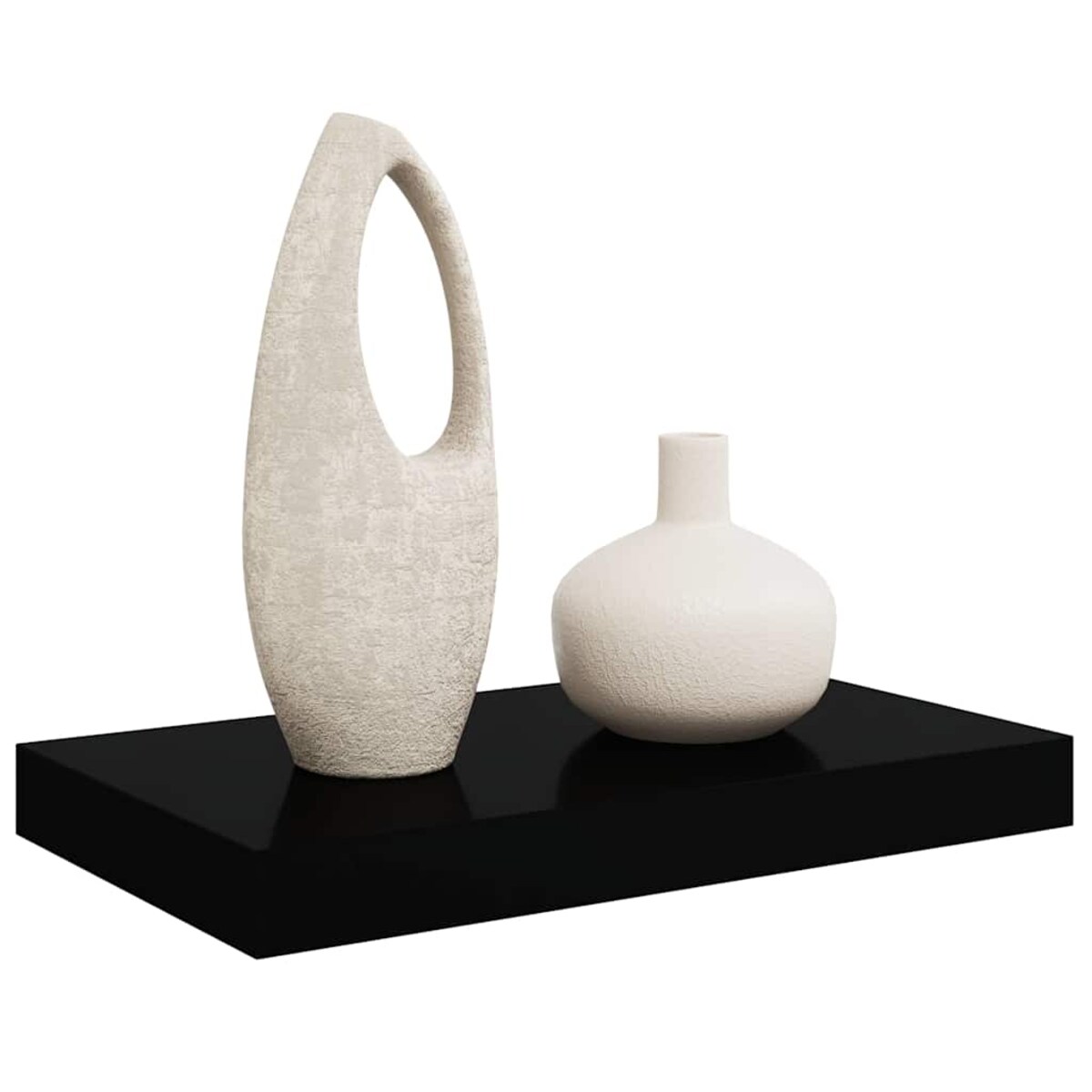 vidaXL Półka ścienna, czarna, wysoki połysk, 40x23x3,8 cm, MDF