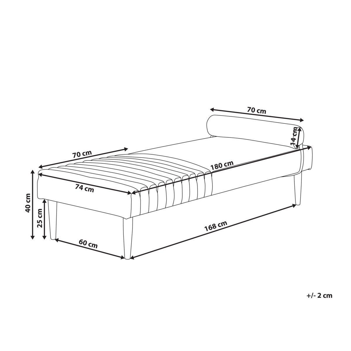 Szezlong zielony MAURIAC