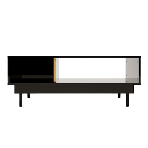 Elegancki czarny stolik Dancan ARTEMISA ze złotymi dodatkami