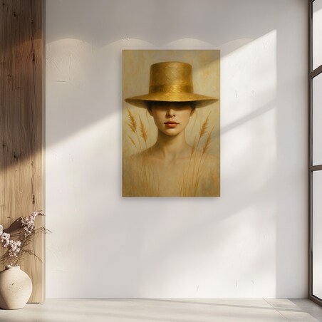 Obraz na płótnie Złoty Kapelusz 70cm x 90cm